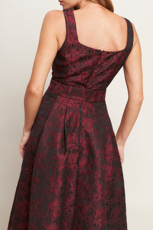 IMPERIAL ALLURE WOVEN JACQUARD MIDI DRESS