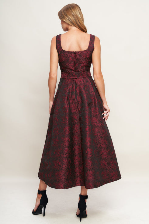 IMPERIAL ALLURE WOVEN JACQUARD MIDI DRESS