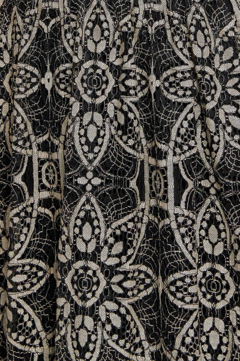 GOTHIC BLOOM WOVEN LACE MIDI DRESS