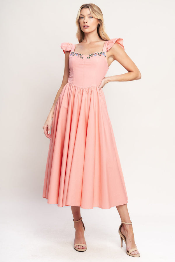 blushed-with-love-woven-midi-dress-flying-tomato-Sophia's StyleDRESSES-1