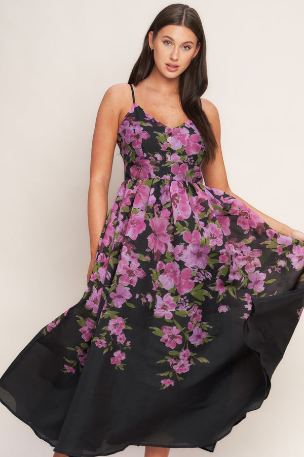 nightfall-blossom-woven-midi-dress Flying Tomato - Sophia's StyleDRESSES-1