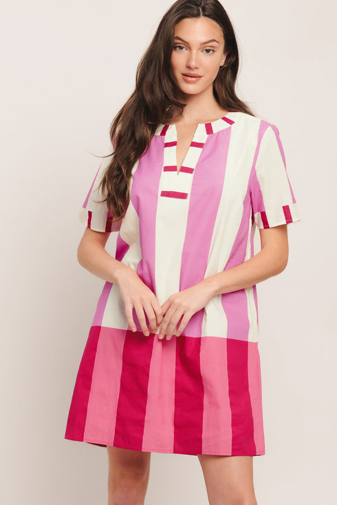 fresh-pink-woven-mini-dress-sophias-styleDRESSES-1