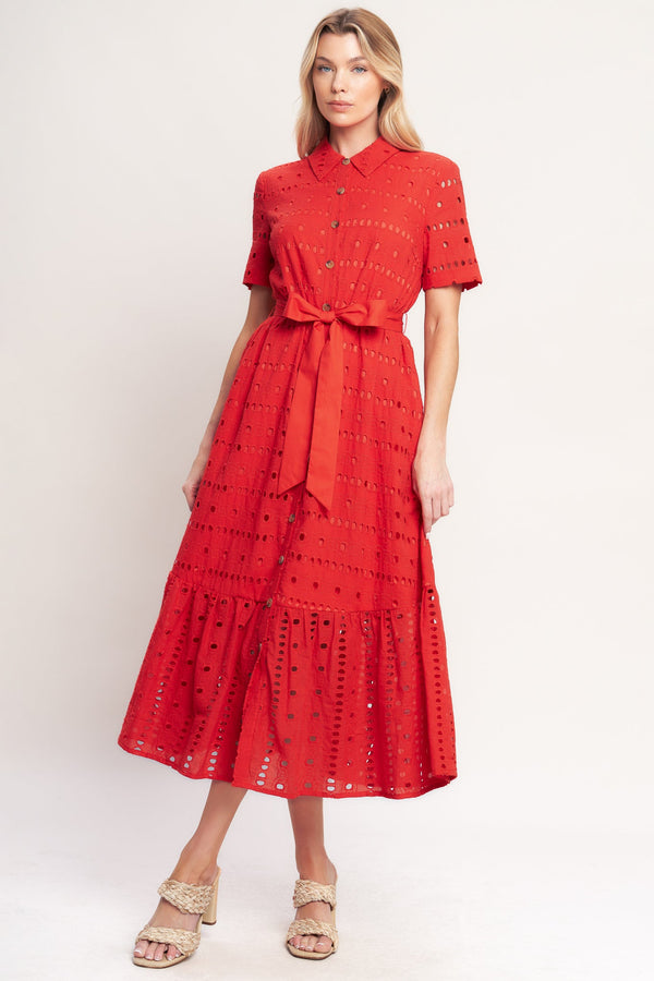 power-scarlet-woven-eyelet-midi-dress-flying-tomato-Sophia's StyleDRESSES-1