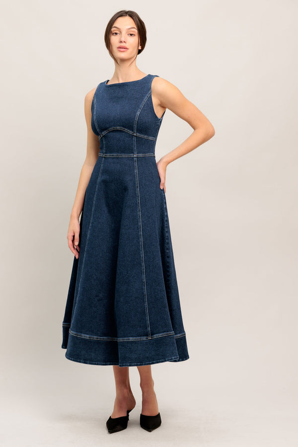 simple-statement-denim-denim-midi-dress-flying-tomato-Sophia's StyleDRESSES-1