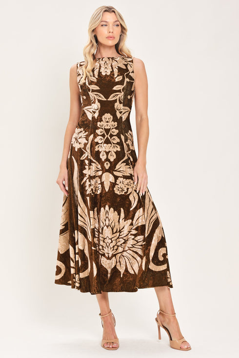 cocoa-bloom-brown-printed-velvet-circle-skirt-midi-dress-flying-tomato-sophias-style-5