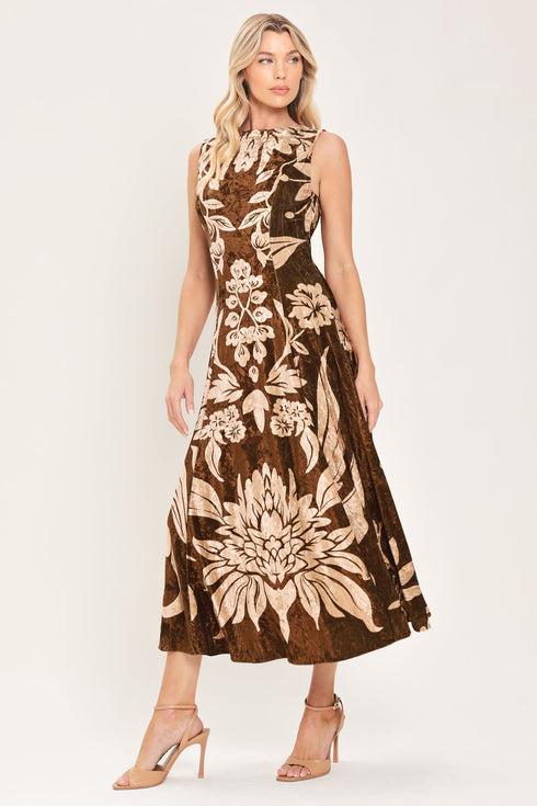 cocoa-bloom-brown-printed-velvet-circle-skirt-midi-dress-flying-tomato-sophias-style-4