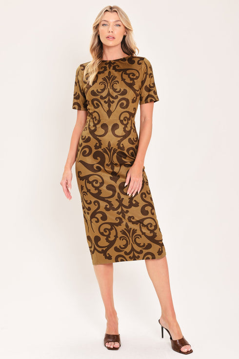 cognac-scroll-silhouette-faux-suede-midi-dress-flying-tomato-sophias-style-3