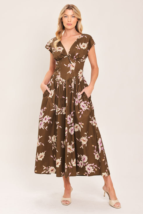 brown-daisy-woven-midi-dress-flying-tomato-sophias-styleDRESSES-1