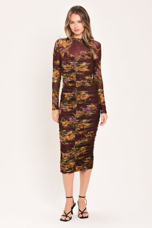 russet-floral-elegance-power-mesh-midi-dress-flying-tomato-sophias-style-2