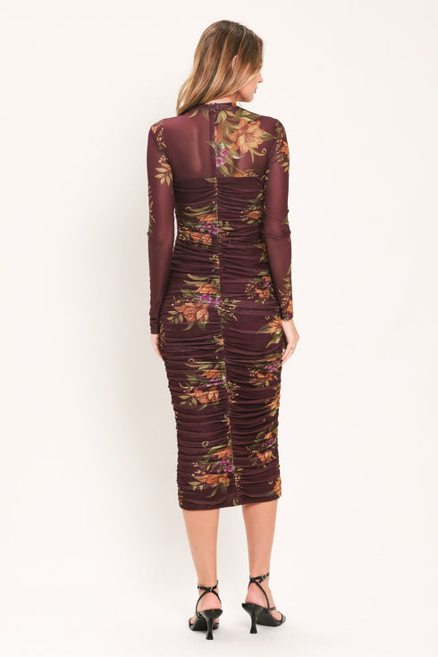 russet-floral-elegance-power-mesh-midi-dress-flying-tomato-sophias-style-6