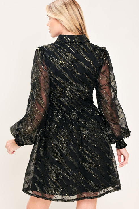 gilded-noir-black-gold-metallic-button-down-mini-dress-flying-tomato-sophias-style-6