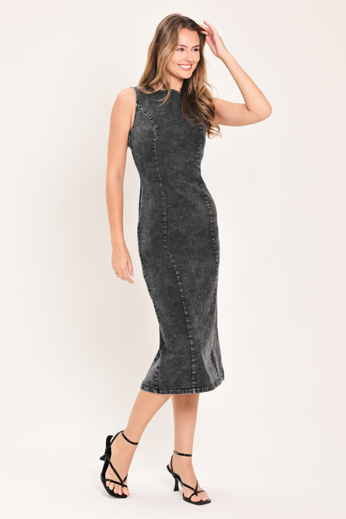 vintage-charcoal-sculpt-denim-midi-sheath-dress-flying-tomato-sophias-style-5