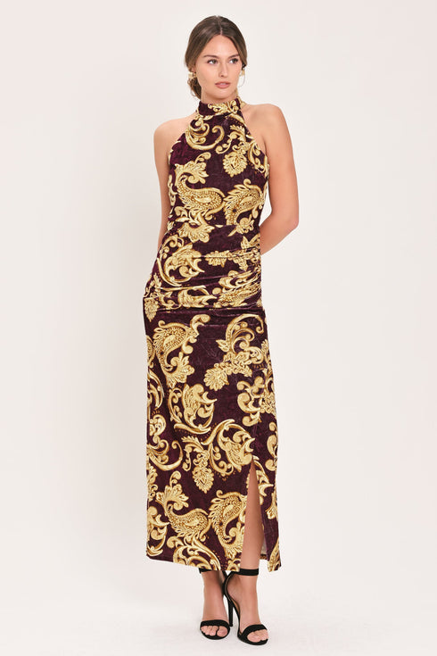 scarlet-spell-dark-scarlet-printed-crushed-velvet-halter-maxi-dress-flying-tomato-sophias-style-6