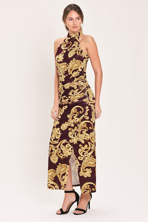 scarlet-spell-dark-scarlet-printed-crushed-velvet-halter-maxi-dress-flying-tomato-sophias-style-5