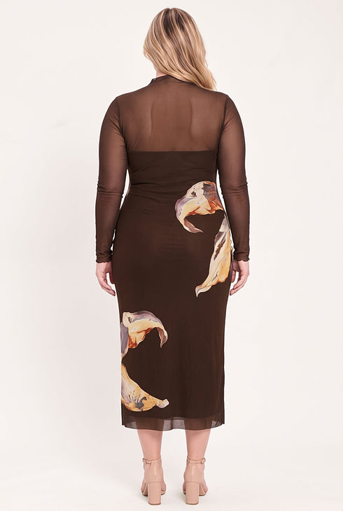 mocha-mystique-dark-brown-printed-mesh-midi-dress-flying-tomato-sophias-style-10