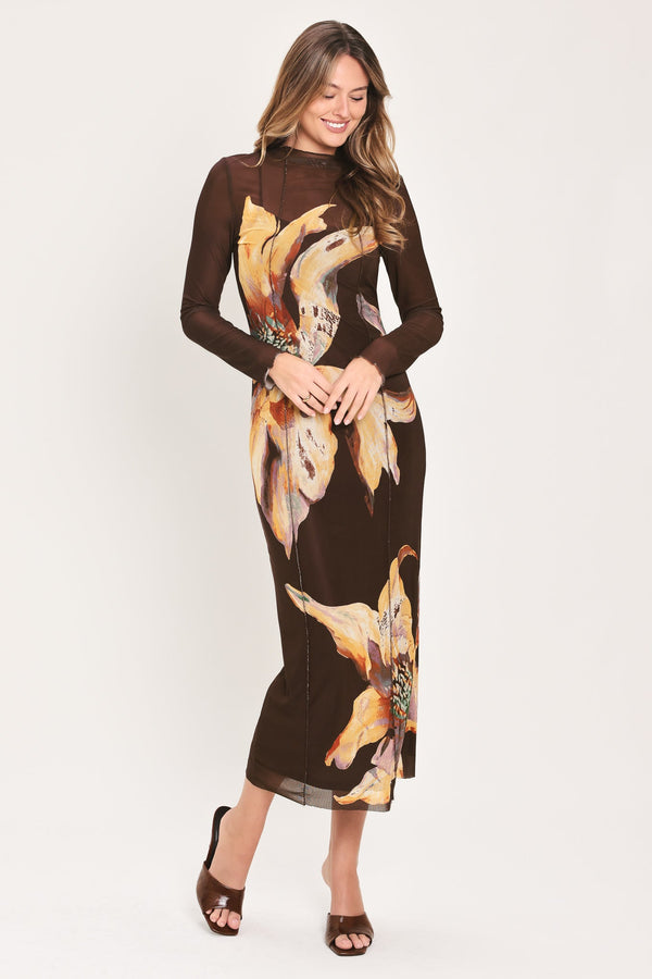 mocha-mystique-dark-brown-printed-mesh-midi-dress-flying-tomato-sophias-styleDRESSES-1