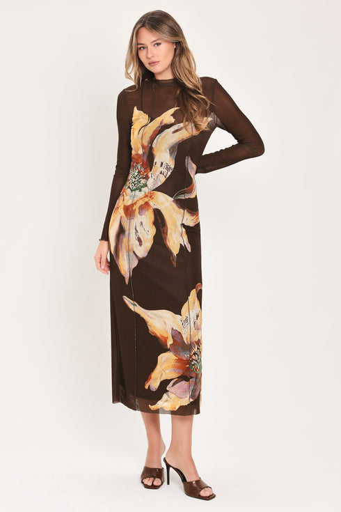mocha-mystique-dark-brown-printed-mesh-midi-dress-flying-tomato-sophias-style-3