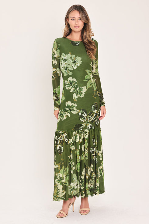 enchanted-grove-moss-green-printed-mesh-ankle-dress-flying-tomato-sophias-style-3