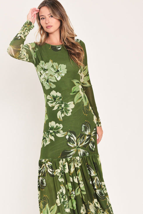 enchanted-grove-moss-green-printed-mesh-ankle-dress-flying-tomato-sophias-style-4