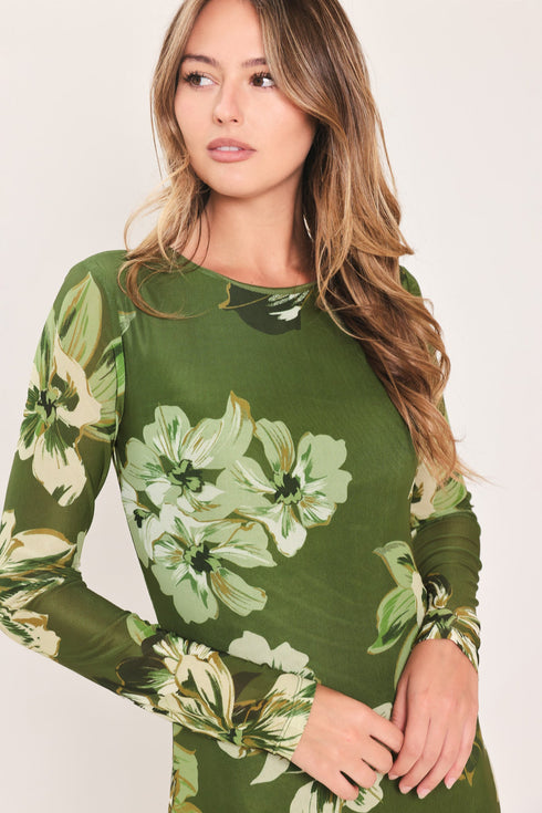 enchanted-grove-moss-green-printed-mesh-ankle-dress-flying-tomato-sophias-style-2