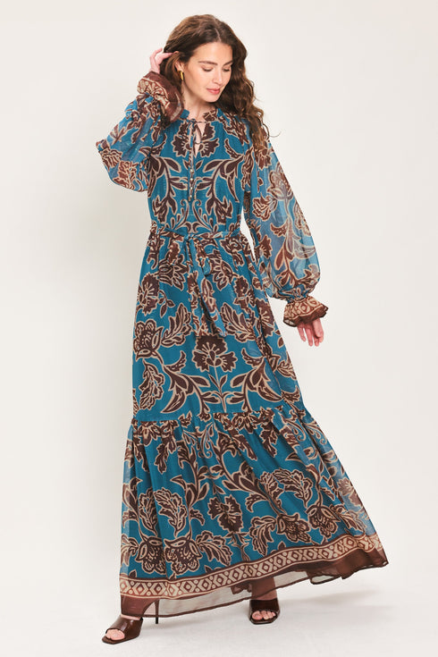 teal-escape-printed-ruffle-neck-belted-maxi-dress-flying-tomato-sophias-style-3