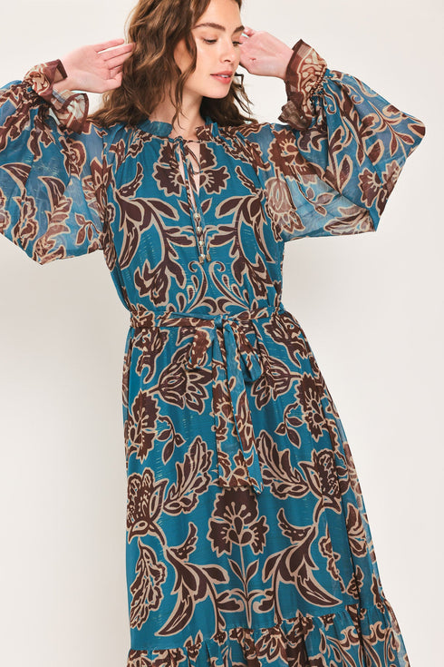 teal-escape-printed-ruffle-neck-belted-maxi-dress-flying-tomato-sophias-style-4