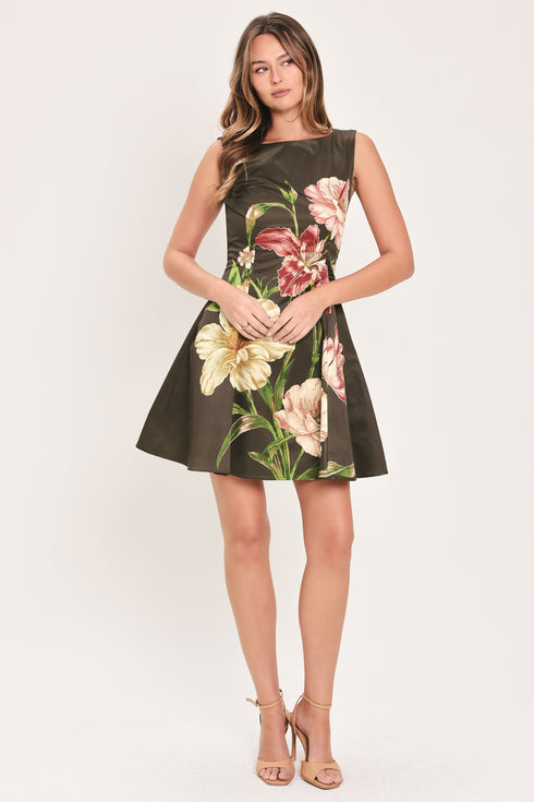 cocoa-flirt-dark-brown-printed-skater-mini-dress-flying-tomato-sophias-style-2