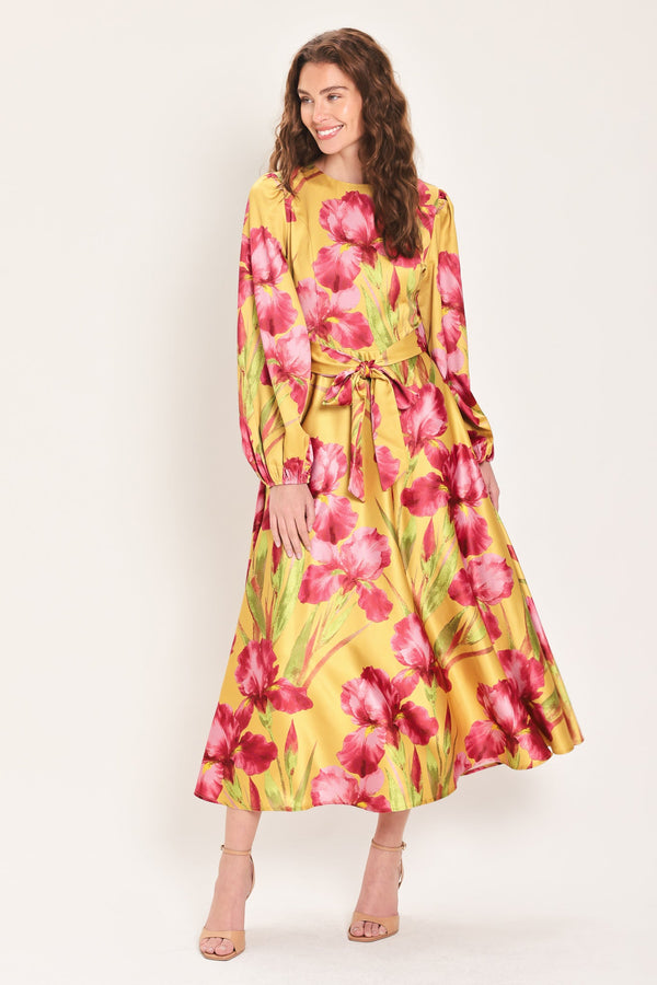 golden-haze-golden-brown-printed-belted-midi-dress-flying-tomato-sophias-styleDRESSES-1