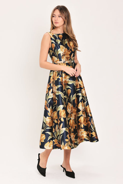 navy-sonnet-navy-printed-belted-circle-skirt-midi-dress-flying-tomato-sophias-style-3