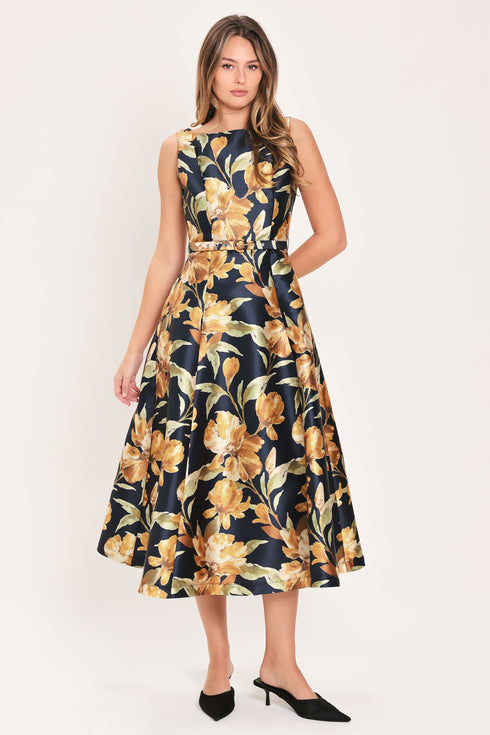 navy-sonnet-navy-printed-belted-circle-skirt-midi-dress-flying-tomato-sophias-style-5