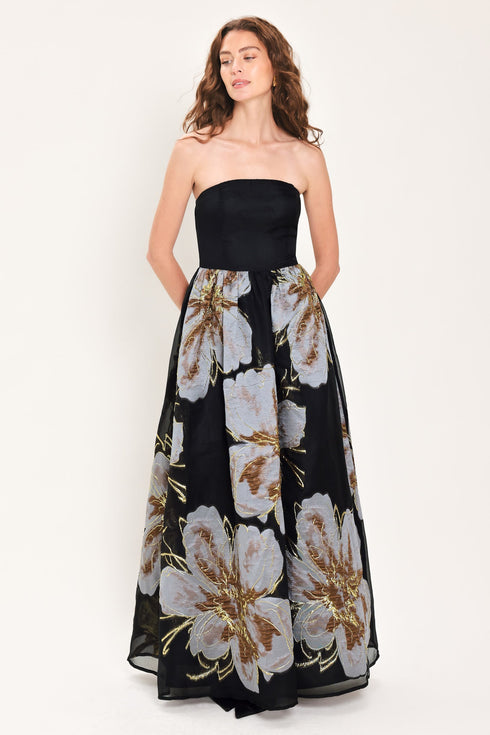 noir-garden-black-strapless-printed-full-skirt-maxi-dress-flying-tomato-sophias-style-4
