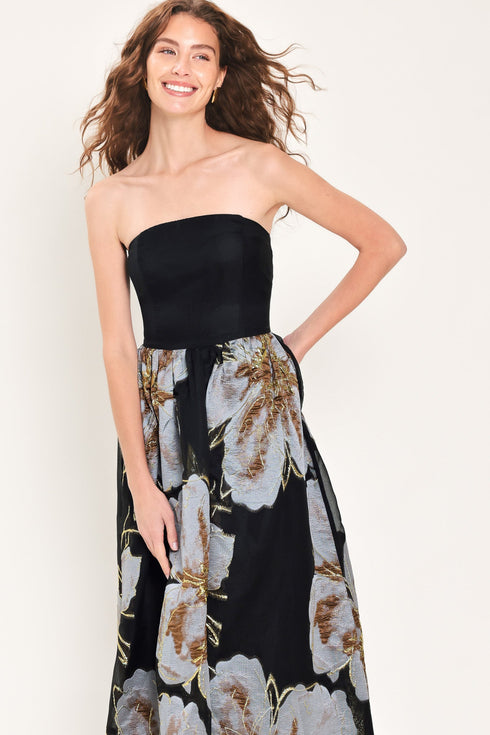 noir-garden-black-strapless-printed-full-skirt-maxi-dress-flying-tomato-sophias-style-2