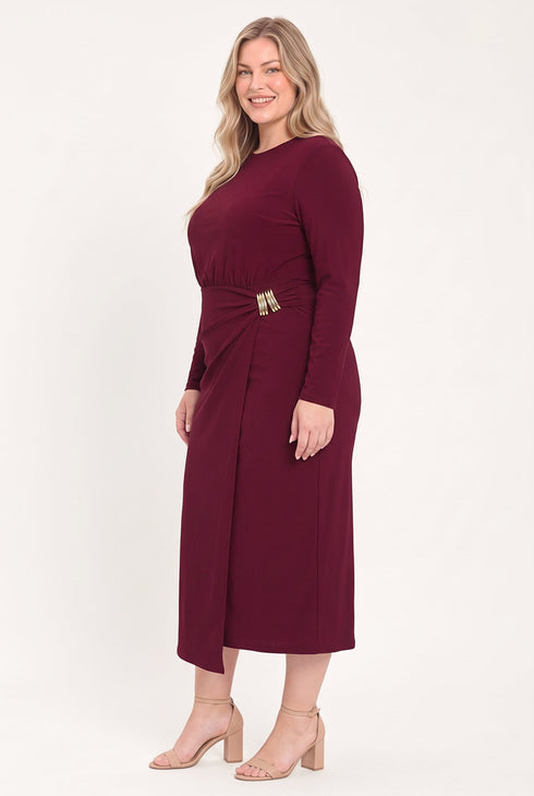 bordeaux-sculpt-burgundy-gathered-hardware-midi-dress-flying-tomato-sophias-style-15