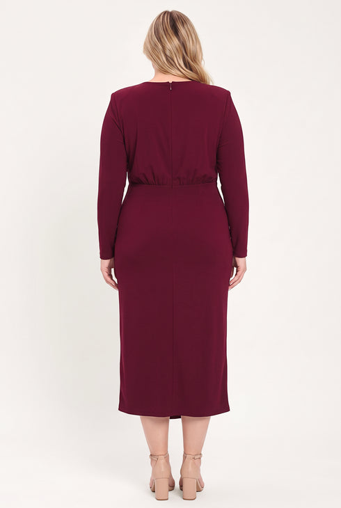 bordeaux-sculpt-burgundy-gathered-hardware-midi-dress-flying-tomato-sophias-style-10