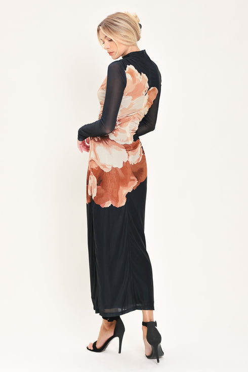 shadow-bloom-black-printed-mesh-shirred-midi-dress-flying-tomato-sophias-style-6