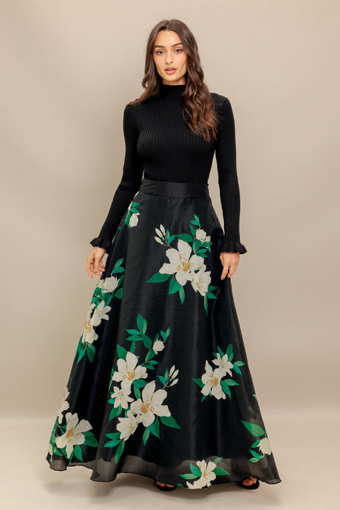elegant-wildflower-woven-maxi-skirt Flying Tomato-Sophia's Style-5