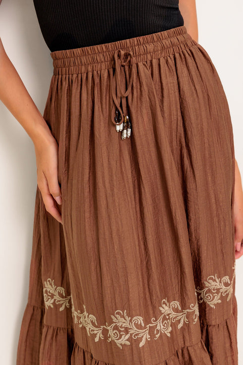 full-speed-ahead-brown-woven-maxi-skirt Flying Tomato-Sophia's Style-4