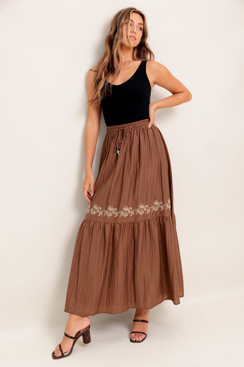 full-speed-ahead-brown-woven-maxi-skirt Flying Tomato-Sophia's Style-3