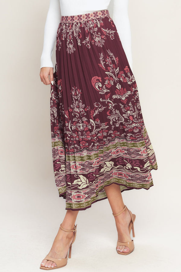 aztec-cherry-woven-midi-skirt Flying Tomato - Sophia's StyleSKIRTS-1