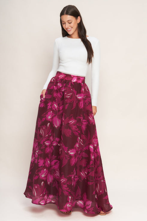bouquet-no-9-woven-maxi-full-skirt Flying Tomato - Sophia's StyleSKIRTS-1
