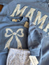 blue-toile-applique-bow-sweatshirt-romper-or-crewneck Little Joy Co - Sophia's Style-2