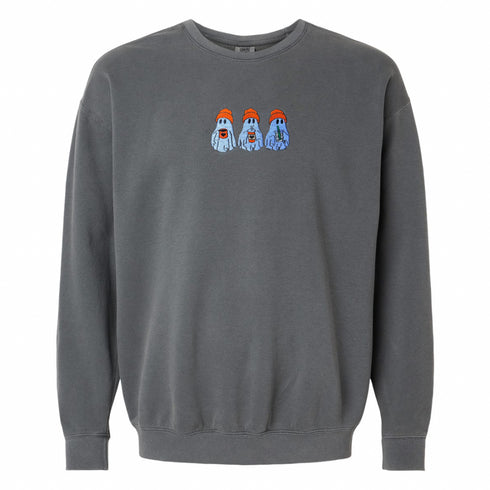 adult-3-ghost-embroidery-comfort-colors-crewneck-pepper-heavyweight-Little Joy Co. at Sophia's Style-1