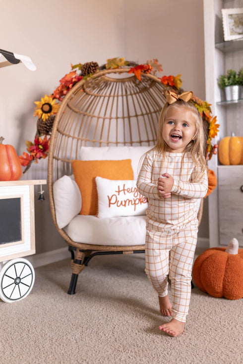 pumpkin-plaid-bamboo-baby-pajamas-2-piece-set Little Joy Co - Sophia's Style-11