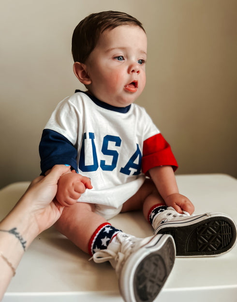 usa-colorblock-t-shirt-romper at Sophia's Style-6