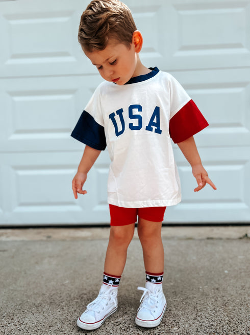 usa-colorblock-oversized-tee at Sophia's Style-2