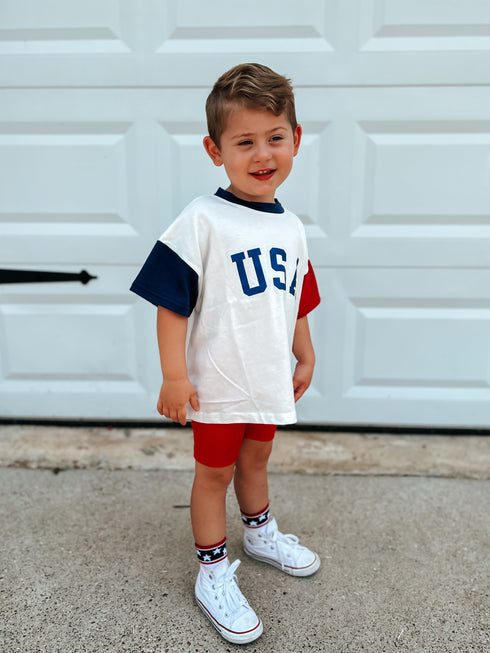 usa-colorblock-oversized-tee at Sophia's Style-4