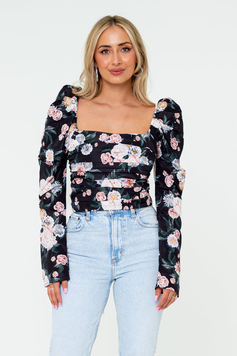 dutchess-pleated-long-sleeve-top-sleeping-garden Buddy Love - Sophia's Style--Black-S-2