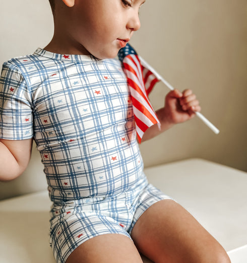 stars-gingham-2pc-bamboo-pajamas- at Sophia's Style-2