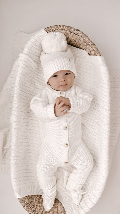 luna-luca-classic-purl-knit-jumpsuit-white Luna and Luca Newborn Baby Clothes