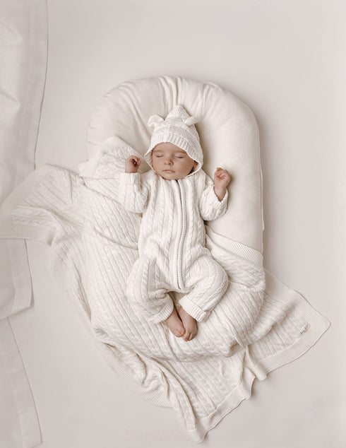 luna-luca-cable-knit-baby-blanket-white Luna and Luca Newborn Baby Clothes